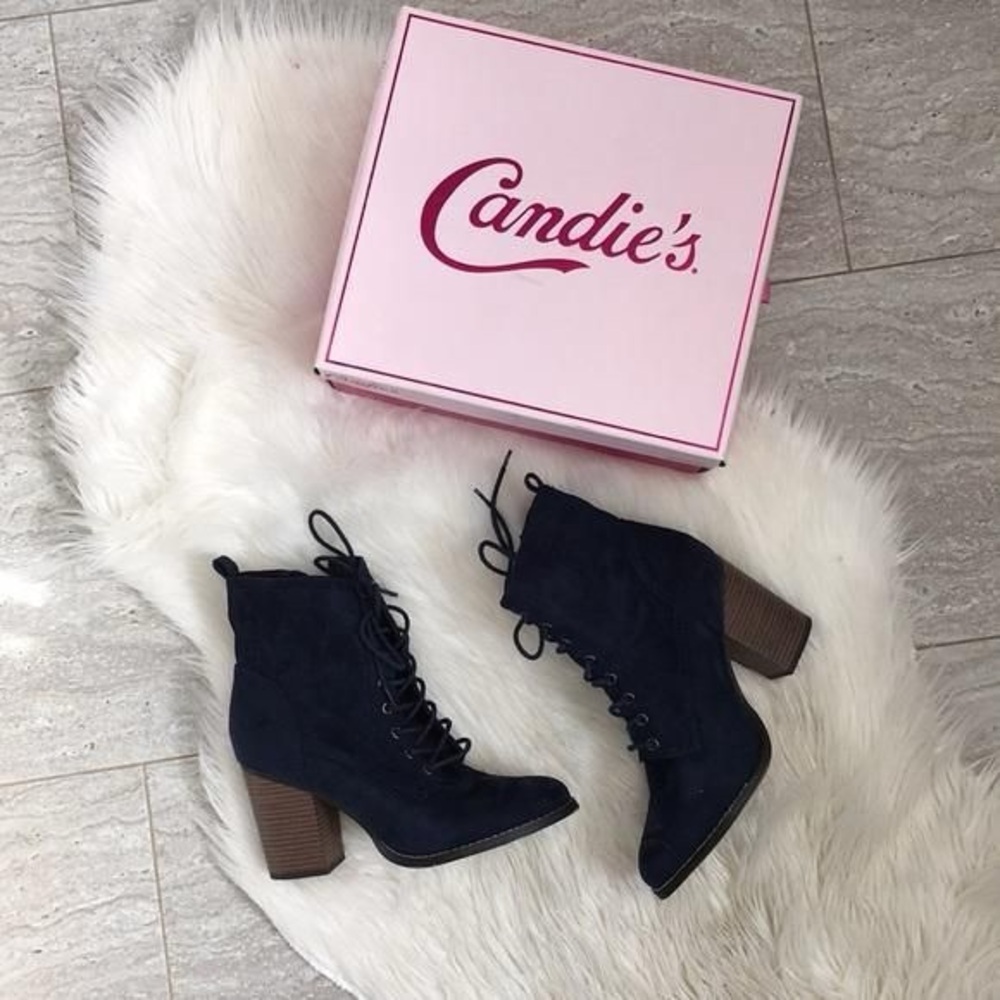 Candie's Dark Blue Lace-Up Boots